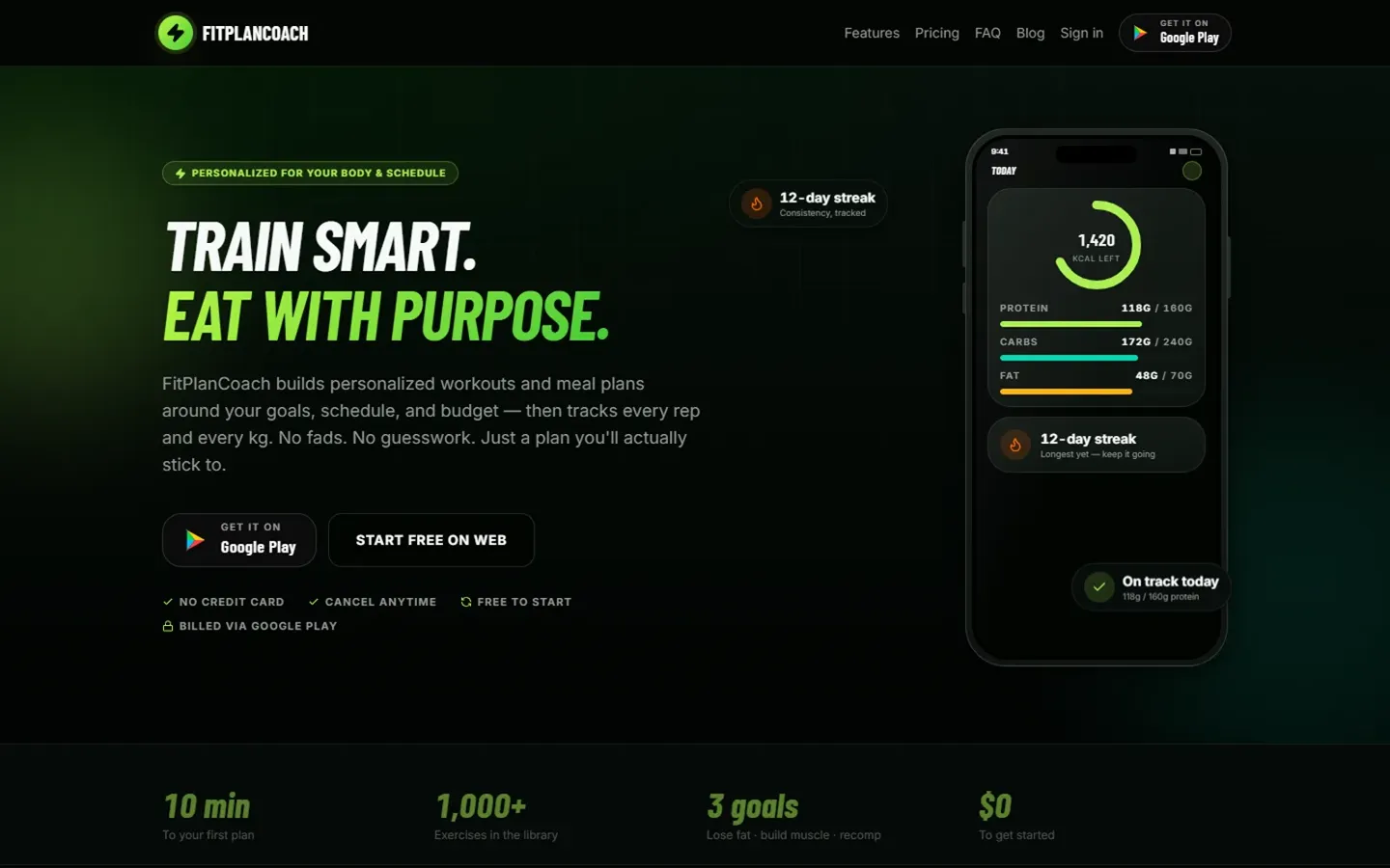 FitPlanCoach, fitness web app