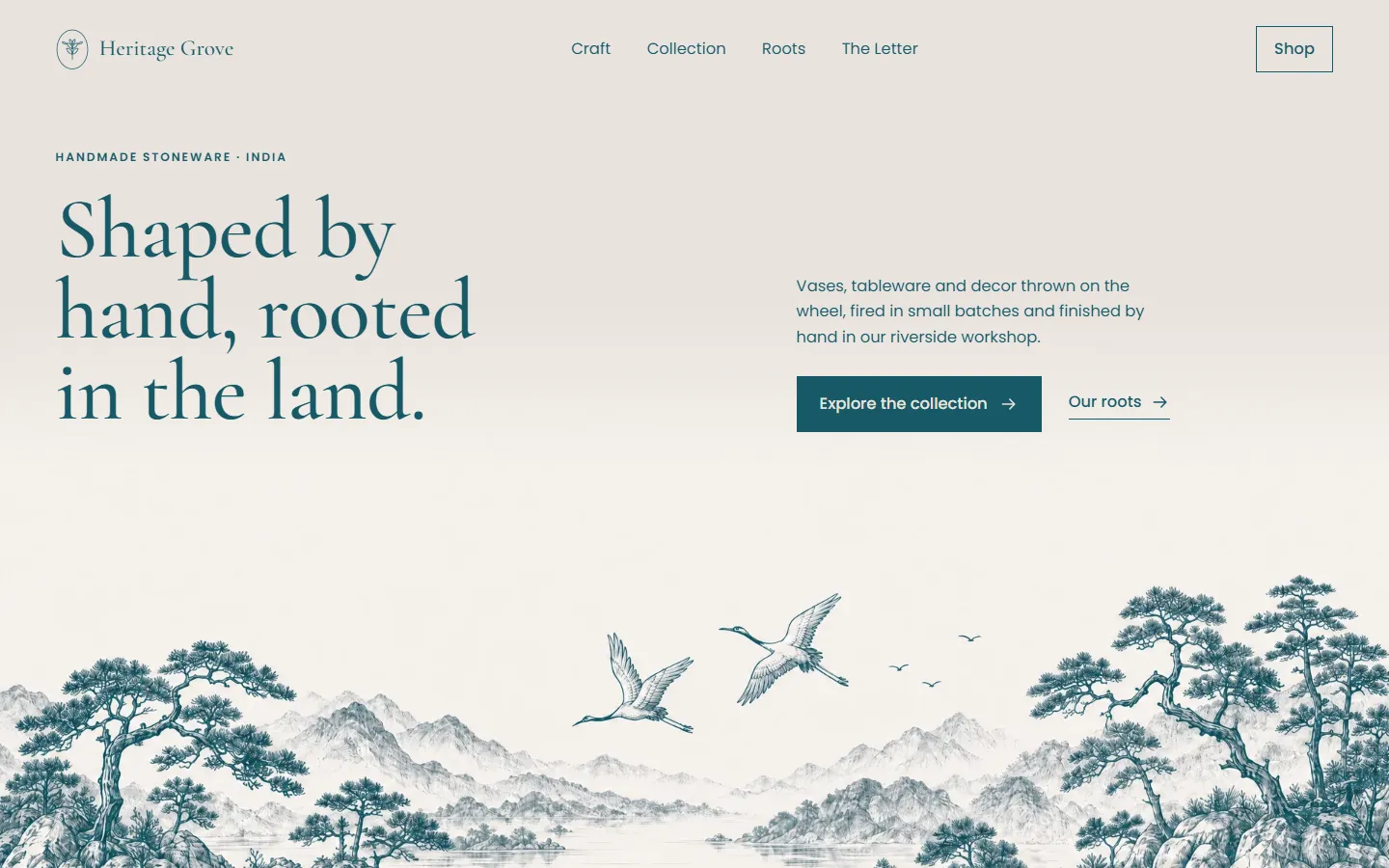 Heritage Grove, e-commerce brand website