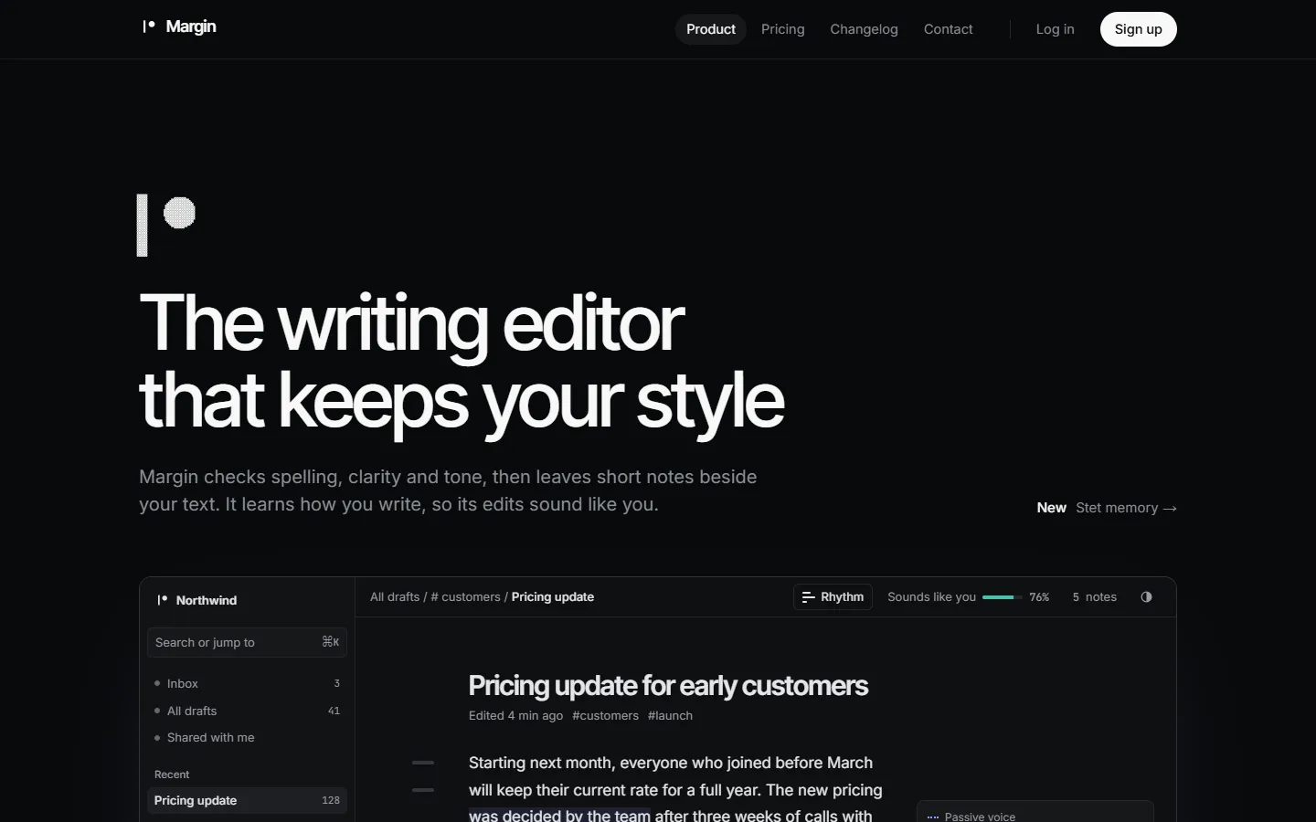 Margin, saas website