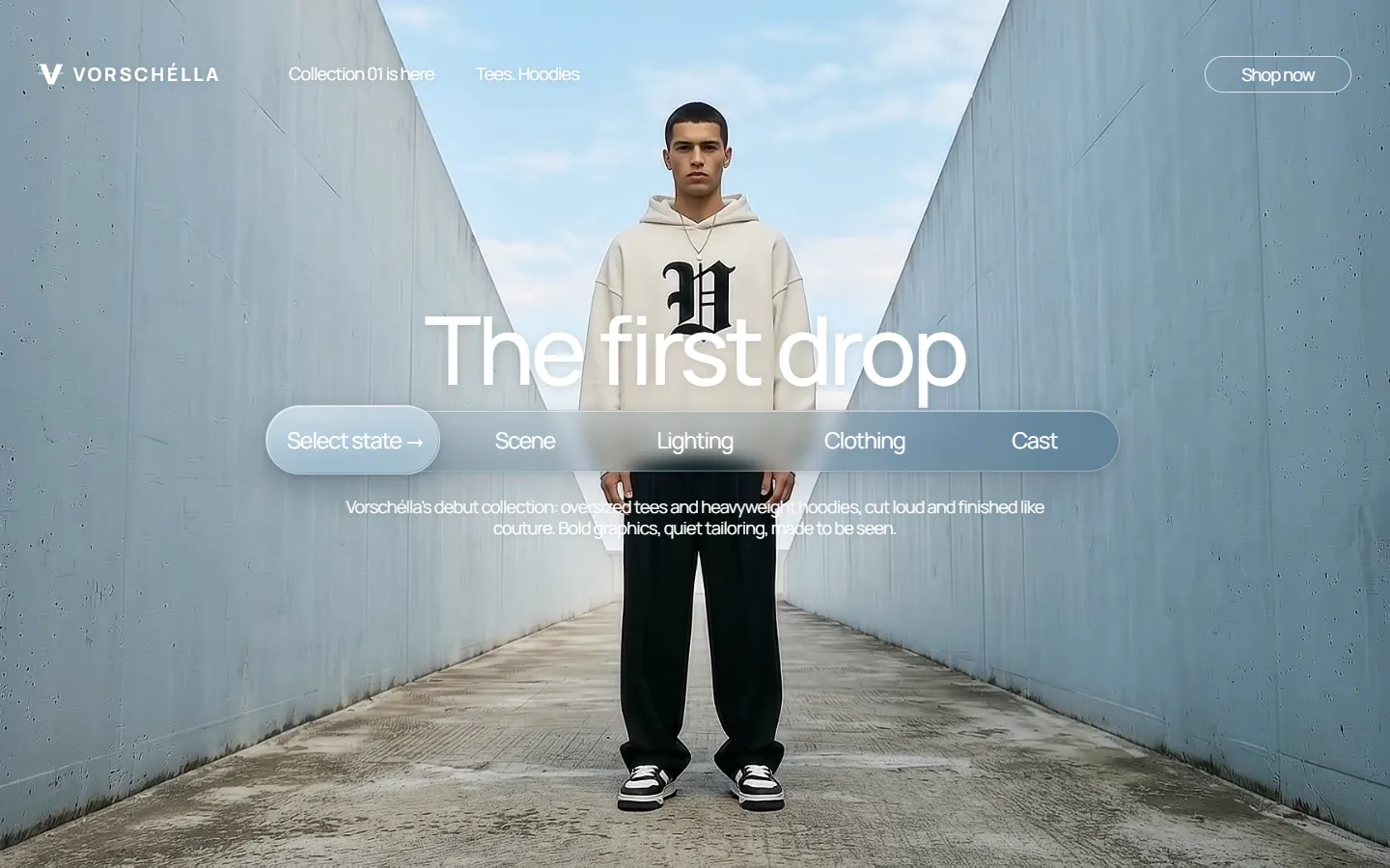 Vorschella, fashion drop website